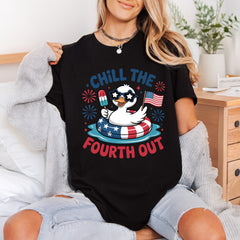 Chill Fourth Out Duck Fourth Of July 4th Of July Ready to Press DTF Transfer for Dtf