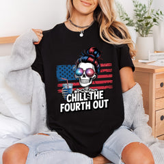 Chill Fourth Out Skeleton 4th Of July Patriotic Ready to Press DTF Transfer for Dtf