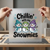 Chillin Snowmies Winter Holiday Christmas Winter Ready to Press DTF Transfer for Dtf