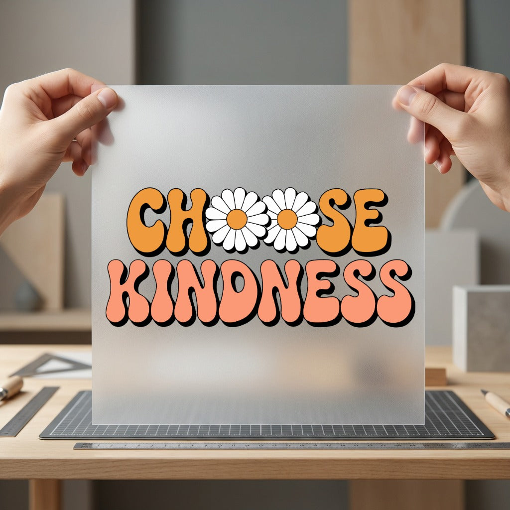 Choose Kindness Daisy Flowers Retro Ready to Press DTF Transfer for Dtf