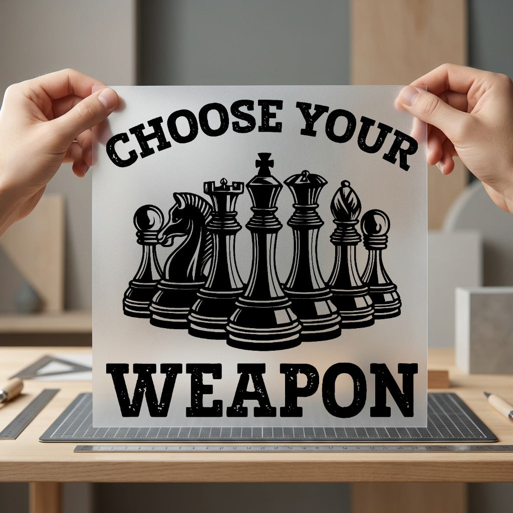 Choose Weapon Chess Game Funny Sarcastic Ready to Press DTF Transfer for Dtf
