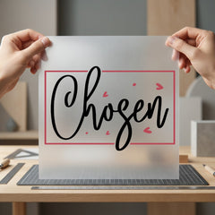 Chosen Script Hearts Valentine Christian Faith Ready to Press DTF Transfer for Dtf