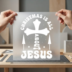 Christmas All About Jesus Christian Faith Ready to Press DTF Transfer for Dtf