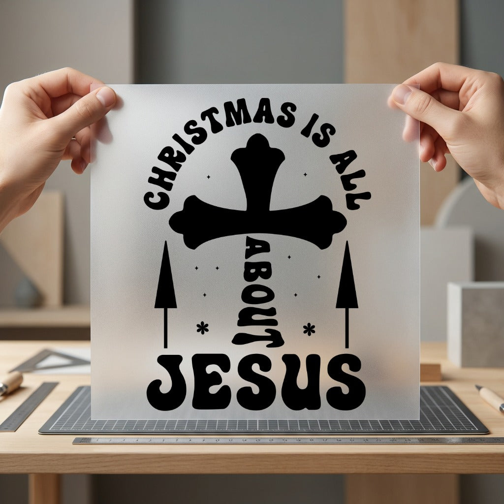 Christmas All About Jesus Christian Faith Ready to Press DTF Transfer for Dtf