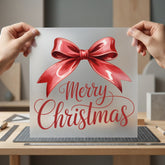 Christmas Bow Text Holiday Christmas Ready to Press DTF Transfer for Dtf