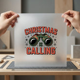 Christmas Calling Binoculars Festivity Christmas Winter Ready to Press DTF Transfer for Dtf