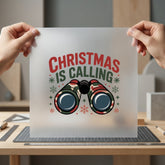 Christmas Calling Binoculars Retro Christmas Winter Ready to Press DTF Transfer for Dtf