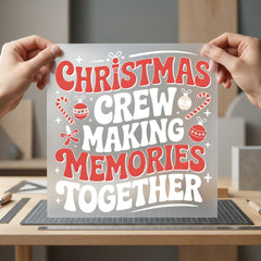 Christmas Crew Making Memories Christmas Retro Ready to Press DTF Transfer for Dtf