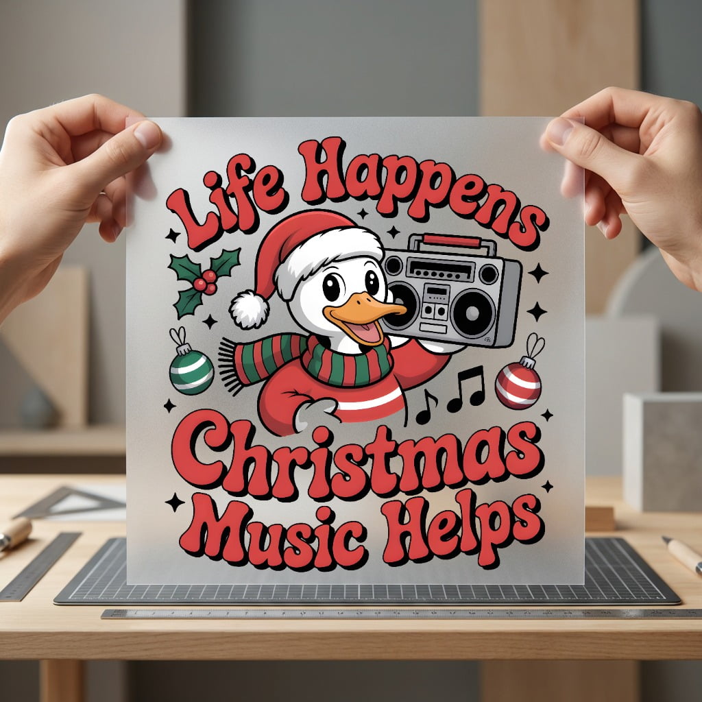 Christmas Duck Boombox Retro Christmas Funny Ready to Press DTF Transfer for Dtf
