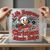 Christmas Duck Boombox Retro Christmas Funny Ready to Press DTF Transfer for Dtf