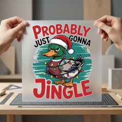 Christmas Duck Jingle Holiday Christmas Funny Ready to Press DTF Transfer for Dtf