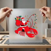 Christmas Lobster Santa Holiday Christmas Funny Ready to Press DTF Transfer for Dtf