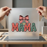 Christmas Mama Bow Bauble Christmas Mom Ready to Press DTF Transfer for Dtf
