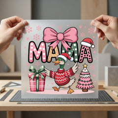 Christmas Mama Duck Holiday Christmas Mom Ready to Press DTF Transfer for Dtf