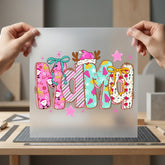Christmas Mama Festive Glitter Christmas Mom Ready to Press DTF Transfer for Dtf