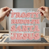 Christmas Sayings Retro Holiday Jesus Christmas Ready to Press DTF Transfer for Dtf
