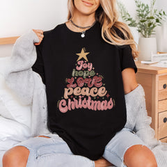 Christmas Tree Joy Love Faith Christmas Ready to Press DTF Transfer for Dtf