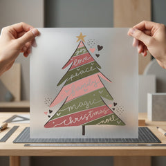Christmas Tree Words Holiday Christmas Vintage Ready to Press DTF Transfer for Dtf