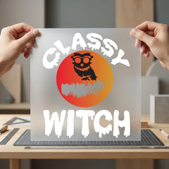 Classy Witch Owl Halloween Halloween Ready to Press DTF Transfer for Dtf