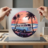 Coastal Van Sunset Retro Retro Ready to Press DTF Transfer for Dtf