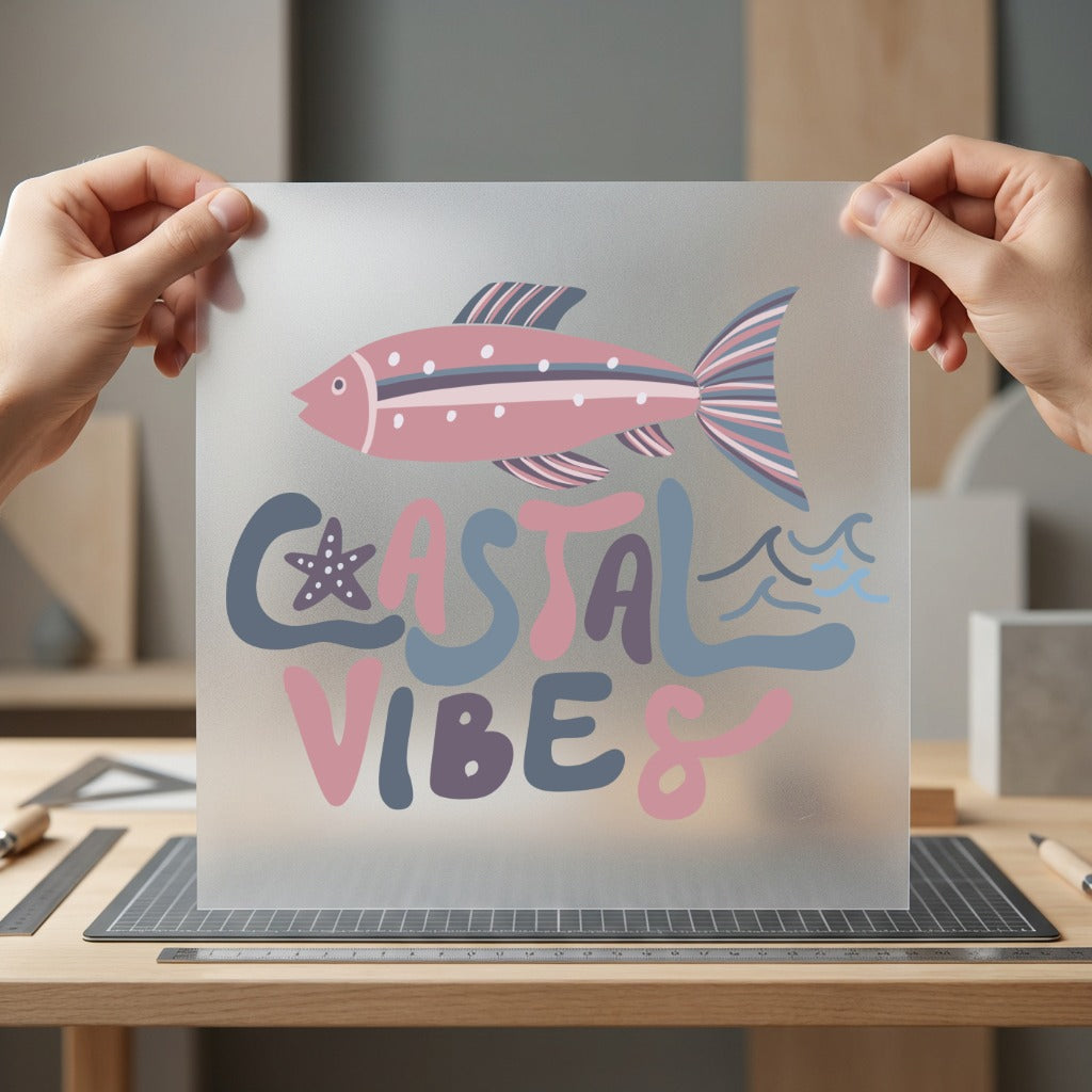 Coastal Vibes Fish Waves Beach & Ocean Collection Cute Animals Collection Ready to Press DTF Transfer for Dtf