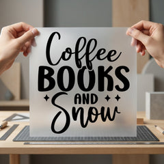 Coffee Books Snow Cozy Winter Ready to Press DTF Transfer for Dtf