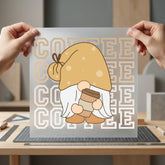 Coffee Gnome Drip Cozy Funny Sarcastic Ready to Press DTF Transfer for Dtf