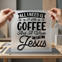 Coffee Jesus Faith-based Diy Christian Faith Ready to Press DTF Transfer for Dtf