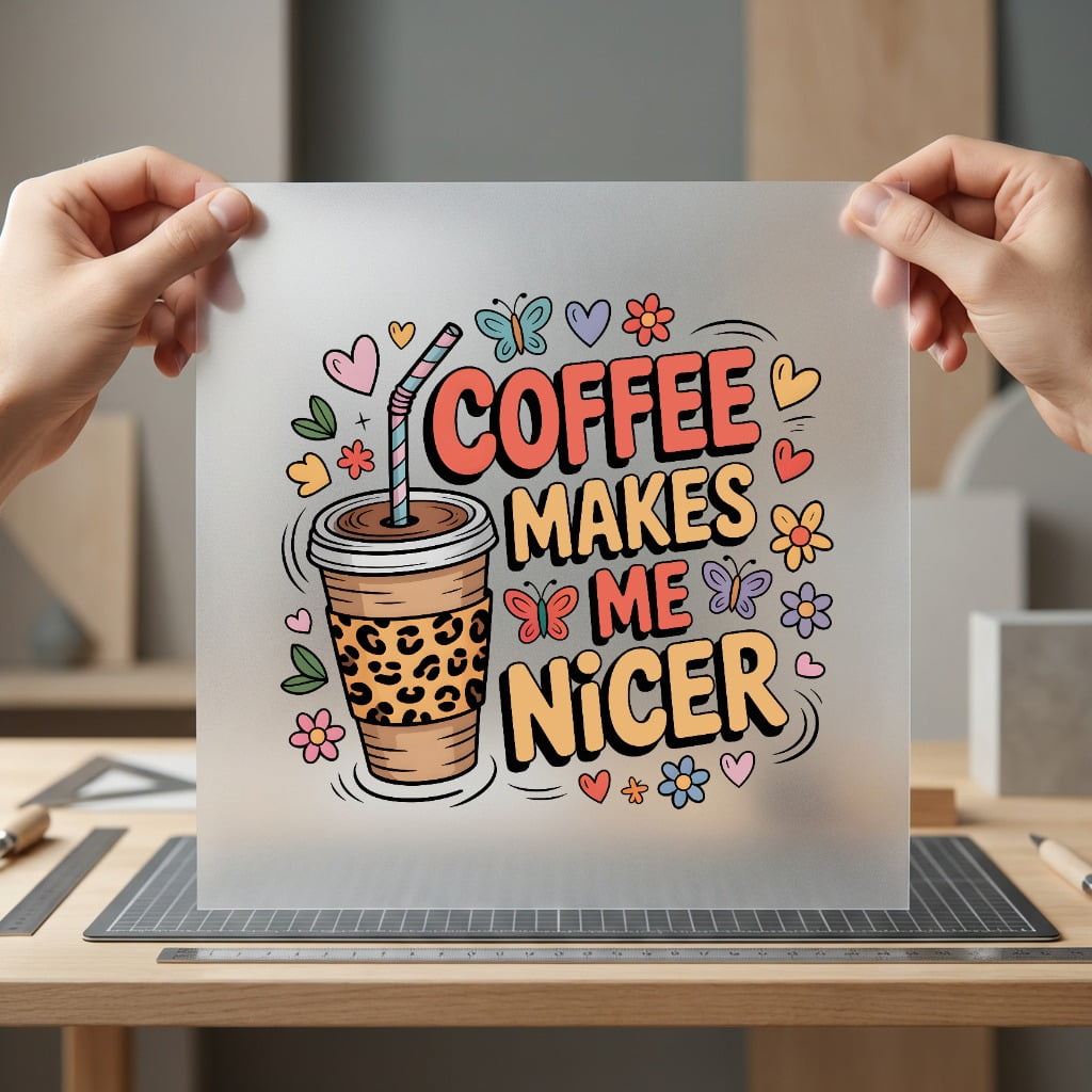 Coffee Makes Nicer Retro Funny Sarcastic Ready to Press DTF Transfer for Dtf