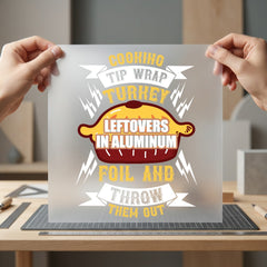 Cooking Tip Funny Pie Thanksgiving Funny Ready to Press DTF Transfer for Dtf