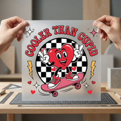 Cooler Than Cupid Retro Valentine Retro Ready to Press DTF Transfer for Dtf