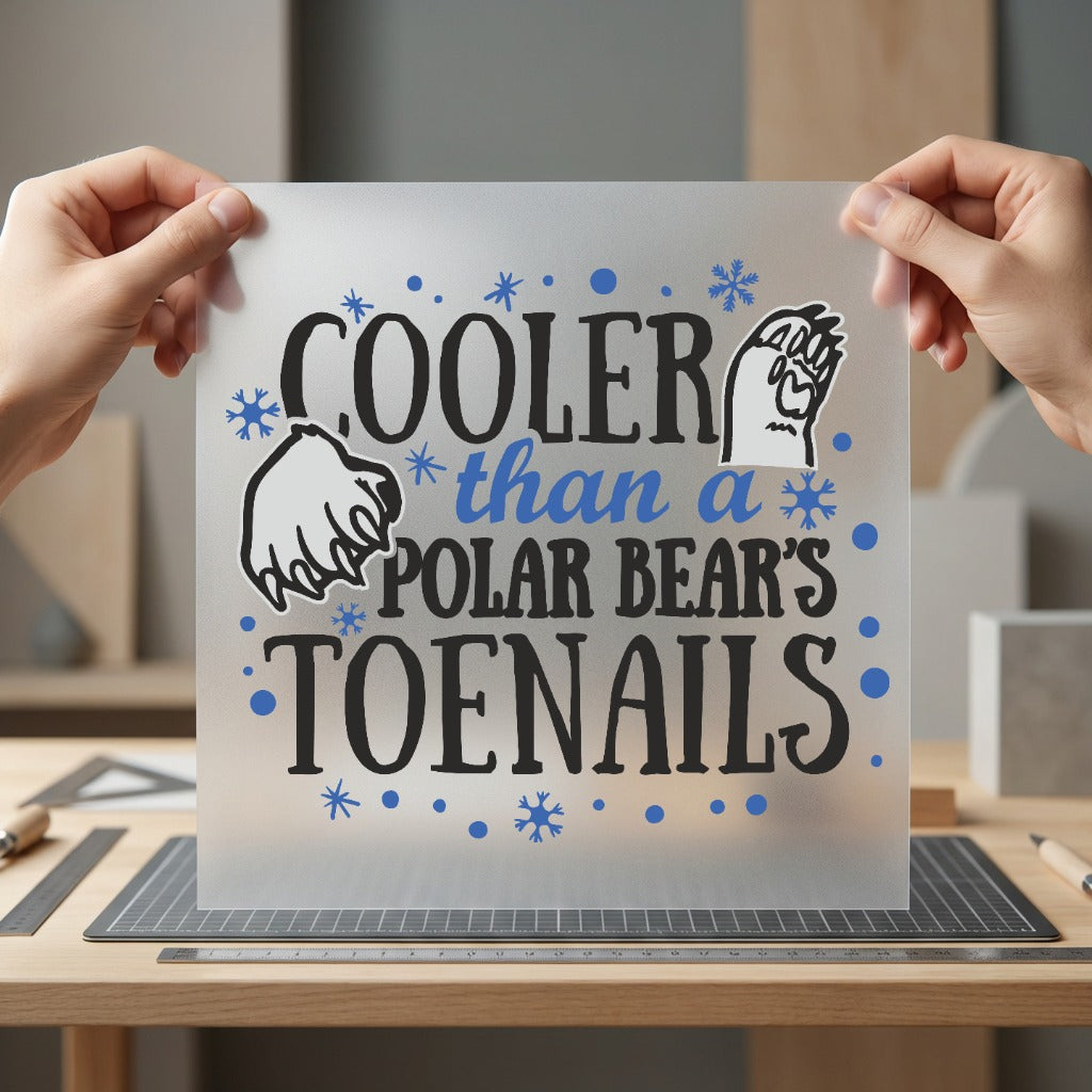 Cooler Than Polar Bear Winter Funny Ready to Press DTF Transfer for Dtf