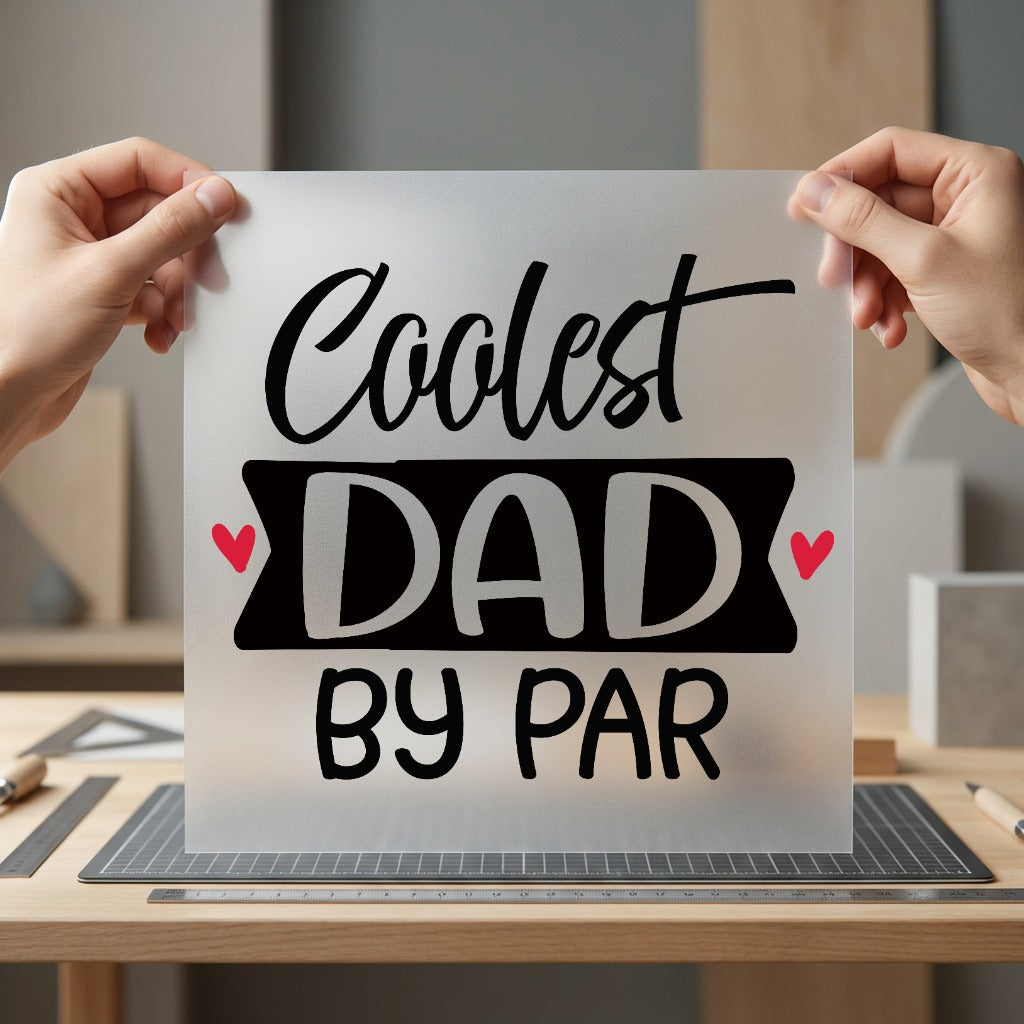 Coolest Dad Par Father Dad Funny Ready to Press DTF Transfer for Dtf
