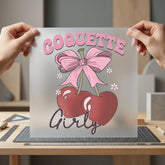 Coquette Girly Aesthetic Cherry Retro Aesthetic Ready to Press DTF Transfer for Dtf