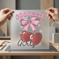 Coquette Girly Aesthetic Cherry Retro Aesthetic Ready to Press DTF Transfer for Dtf