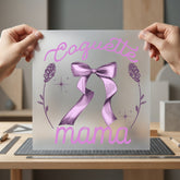 Coquette Mama Pink Bow Mom Mama Ready to Press DTF Transfer for Dtf