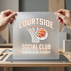 Courtside Social Club Basketball Vintage Retro Ready to Press DTF Transfer for Dtf