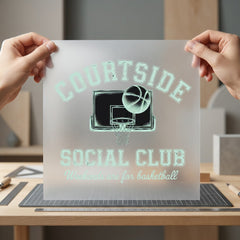 Courtside Social Club Basketball Vintage Retro Ready to Press DTF Transfer for Dtf