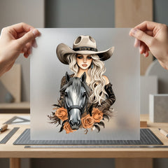 Cowgirl Horse Love Rodeo Usa Boho Ready to Press DTF Transfer for Dtf