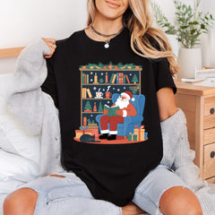 Cozy Reading Santa Christmas Christmas Winter Ready to Press DTF Transfer for Dtf