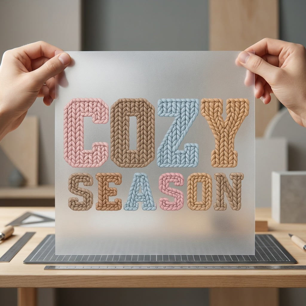 Cozy Season Knitted Text Aesthetic Ready to Press DTF Transfer for Dtf