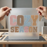 Cozy Season Knitted Text Aesthetic Ready to Press DTF Transfer for Dtf