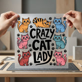 Crazy Cat Lady Retro Mom Dad Ready to Press DTF Transfer for Dtf