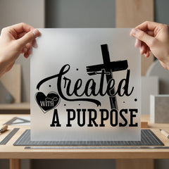 Created Purpose Christian Diy Christian Faith Ready to Press DTF Transfer for Dtf