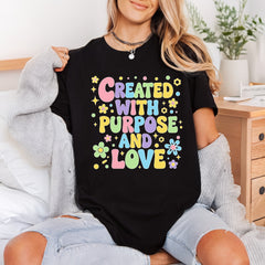 Created Purpose Love Retro Christian Faith Ready to Press DTF Transfer for Dtf