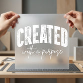 Created Purpose Motivational Diy Christian Faith Ready to Press DTF Transfer for Dtf