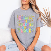 Created With Purpose And Love | Vibrant Faith Tee - Luckets.com