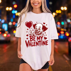 Creepy Clown Valentine Horror Halloween Valentine Ready to Press DTF Transfer for Dtf