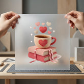 Crochet Hearts Coffee Cozy Valentine Ready to Press DTF Transfer for Dtf