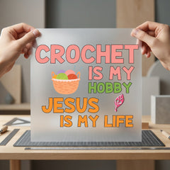 Crochet Hobby Jesus Life Christian Faith Ready to Press DTF Transfer for Dtf